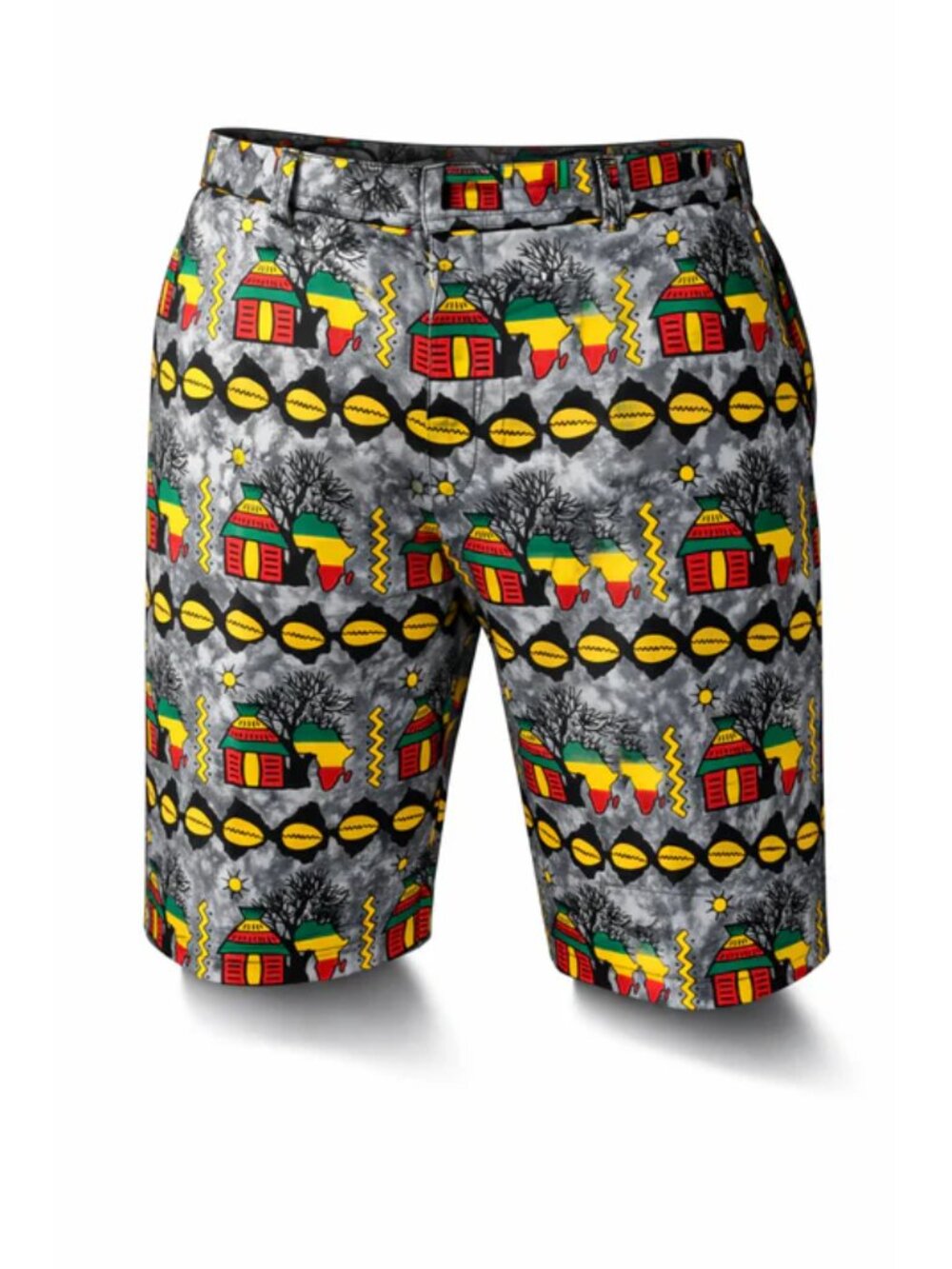 Grey African Print Shorts